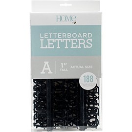 American Crafts 188 Piece 1 Inch Black Letter Pack Die Cuts with a View Letterboards 1",