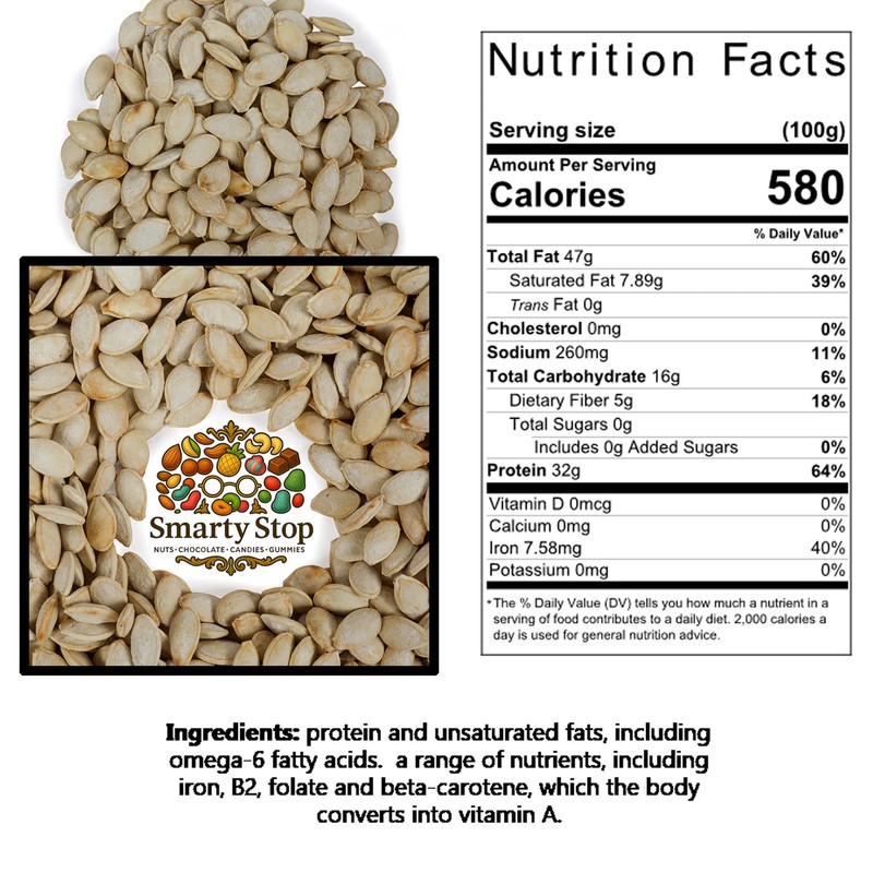 Smarty Stop Roasted Salted Pumpkin Seeds In Shell (1 Pound