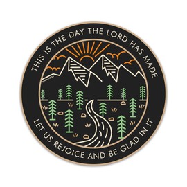 This is The Day The Lord Has Made Sticker, Vintage Christian Faith Based Sticker, Bible Verse Psalm 118:24 Scripture Vinyl Waterproof Stickers for Laptop Water Bottle Tumbler, Religious Jesus Sticker