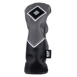 IZZO Golf Premium Hybrid Headcover Gray/Black - durable PU leather golf hybrid headcover
