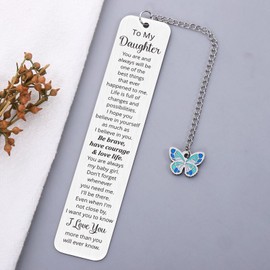 Back to School Supplies for Girls, Sweet 16 18 Gift for Daughter First Day of School Sign for Kids Inspirational Bookmarks for Adult Daughter from Mom Dad College Essentials for Women