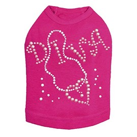 Diva with Necklace Dog Shirt L Fuchsia