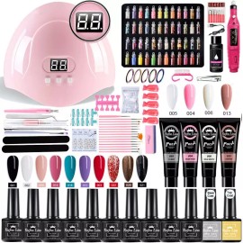 RafnaLina Set De Gel De Polietileno Con Lámpara Para Uñas, Juego De Es