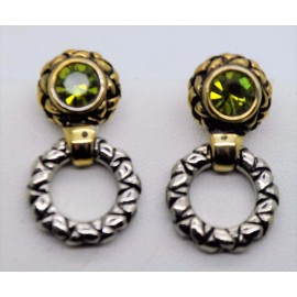 Unbranded A165 Unique design style  rhodium gold  plate olive Cz color Dangle post Earring