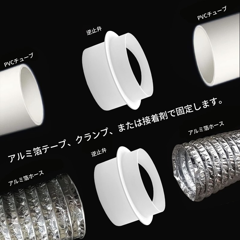 TiCoast Backwind Protection Damper for Pipe Connection, ABS Check Valve,