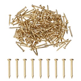 M METERXITY 200-Pack Small Tiny Nails, 2mm x 20mm Brass Precision MIni Nails Hardware Round Head for Wooden/DIY Crafts Decorative/Household Accessories/Picture Hanging