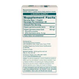Himalaya Organic Gymnema Sylvestre – Herbal Glucose Metabolism Support - USDA Organic, Non-GMO, Vegan, Gluten Free, Additive Free, 700 mg, 60 Caplets