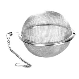 Thunder Group SLTB001 Tea Strainer, 2" Dia., Tea Ball with Chain and mesh Lining, 18/8 Stainless Steel, Pack of 12