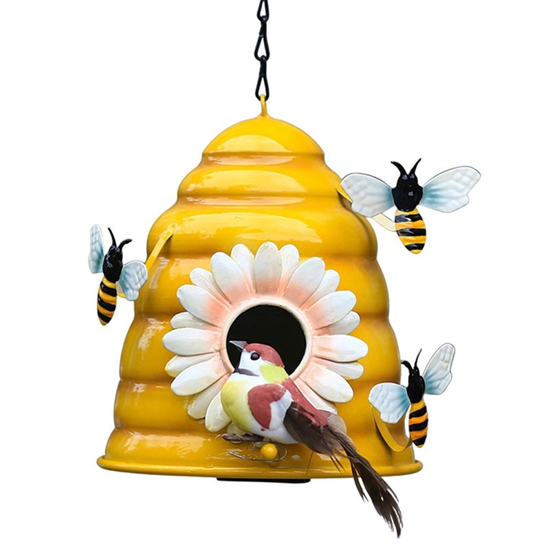 Beehive Bird Houses Outside Iron Hanging Birdhouses Garden Bird Nest