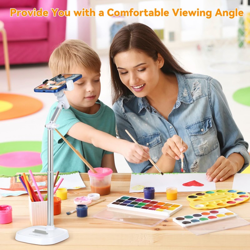 UTEBIT Height Adjustable Cell Phone Stand for Desk 360° Rotating,