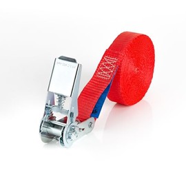 Lashing Strap with Ratchet 6 m x 25 mm White for Safe Stacking of Tumble Dryer and Washing Machine Lashing Strap with 800 daN Lashing Force Tie Down Straps Straps Attachment Bracket (Red)