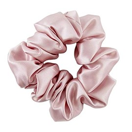 Waterlily Scrunchie 100% Mulberry Silk 22momme Hair Ties Scrunchies for Women Girls soft pure natural care (Blush Pink)