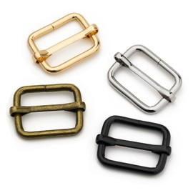 DEVPSISR 20 Pack 1 Inch Metal Buckles Adjustable Slide for Purse Bag Hardware Making Supplies Backpack replacement Keeper Belt Bulk Bags DIY Accessories Hardware Pin Strap Buckle,1" Bronze 20pack