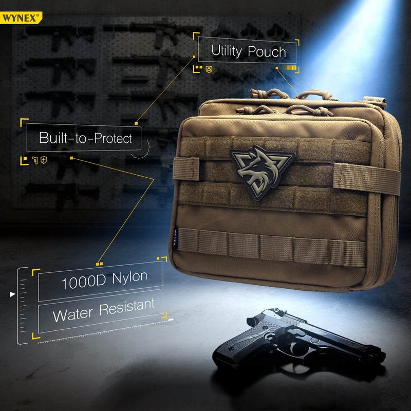 WYNEX Tactical Large Admin Pouch in Double Layer Design, Molle