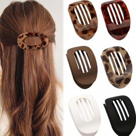 6 Piezas Pinzas para Cabello, Horquillas Planas para Cabello, Diseño Plano y Curvo Ergonómico Antideslizante para Mujer, Accesorios Ideales para Todo Tipo de Cabello, Grueso o Fino