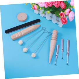 KONTONTY 10pcs Leather Craft Tool Kit for Hand Sewing Upholstery Canvas Projects Complete Sewing Accessories for Polishing and Repairing Leather Carpets and Upholstery