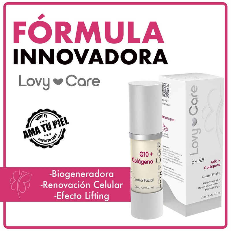 Crema Facial Q10+Colágeno Efecto Lifting |30 ml | Lovy Care|