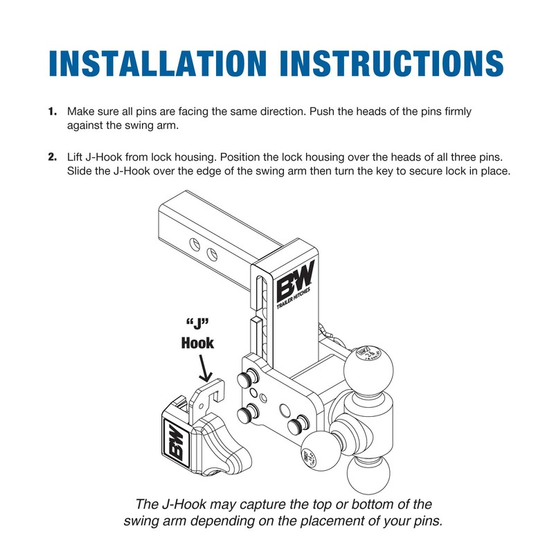 B&W Trailer Hitches Tow & Stow Pin Lock - All-in-One