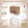 feasteery Recipe Box,100 Recipe Cards with Dividers,100 Card Protectors,Rustic Wood