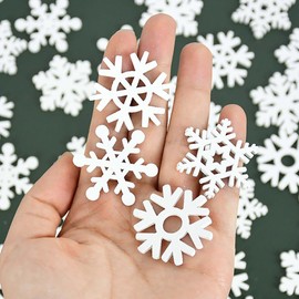 150 Pcs White Wooden Snowflakes Christmas Wood Snowflake Ornaments Christmas Tree Decorations Tags Snowflake Embellishments Rustic Wood Crafts