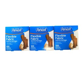 REXALL 100 REXALL BANDAGES FLEXIBLE FABRIC ASSORTED SIZES (3 PACK)