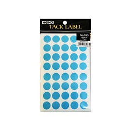 HEIKO Tack Label (Sticker) No.030 Round, Light Blue, 0.6 inches (14 mm), 680 Pieces/62-1029-46