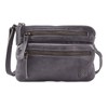 Wise Owl Accessories Small Triple Zip Real Leather Women's Crossbody-