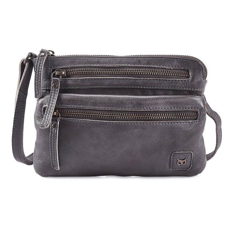 Wise Owl Accessories Small Triple Zip Real Leather Women's Crossbody-