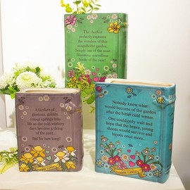 Heaven Sends Ceramic Book Vase – Tess of the Daffodils – Decorative Grey Book-Shaped Vase for Flowers & Home Décor – Unique Gift for Garden Lovers & Bookworms