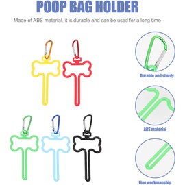 Lurrose Pinzas para Bolsas de Basura para Perro 5 Piezas Abs Ligereza y Fácil de Almacenar, Soporte Antideslizante para Pasear al Perro y Viajes