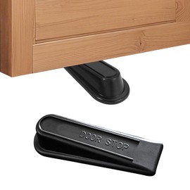 Rubber Door Stop 5 Pack, Door Stoppers for Floor Anti-Skid, Heavy Duty Door Wedge, Non-Slip DurableDoor Stopper Rubber, Door Wedges Indoors, Ideal for All Floor Types, Black