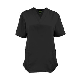 Natural Uniforms Women's Scrub Set Medical Scrub Tops and Pants - Pack of 6 Set (Medium, Black)