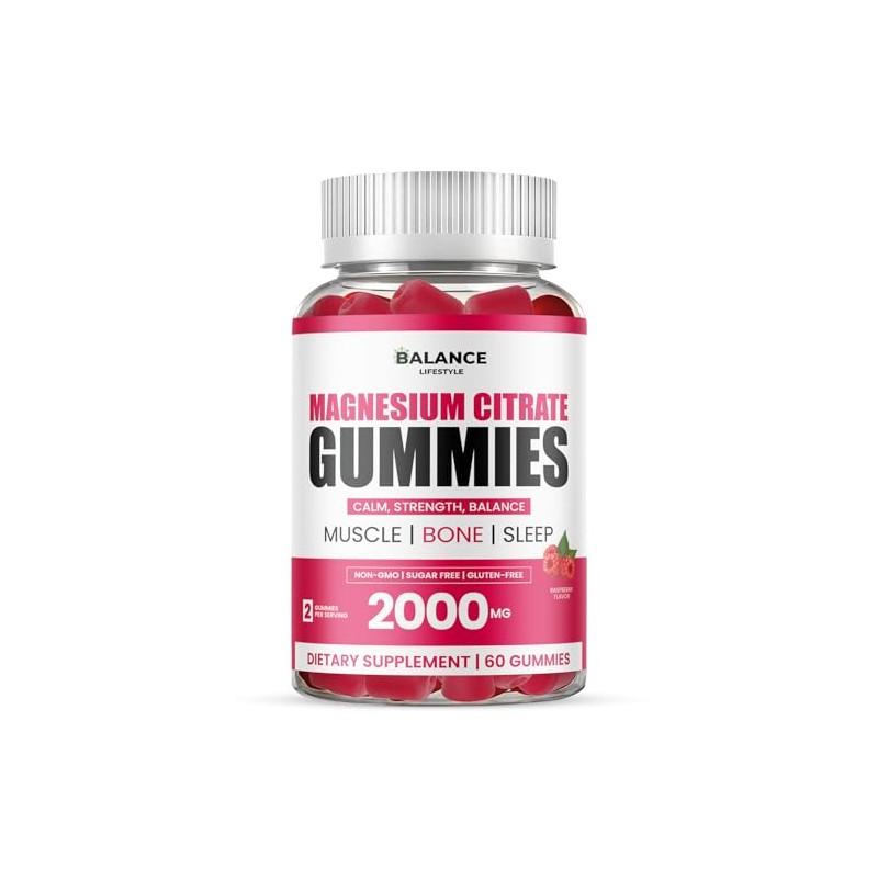 Magnesium Citrate Gummies, 400mg of Elemental Magnesium & 90mg Vitamin