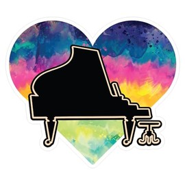 CafePress Piano Music Medium Die Cut Sticker, 5.75" x 5.75" Matte Finish