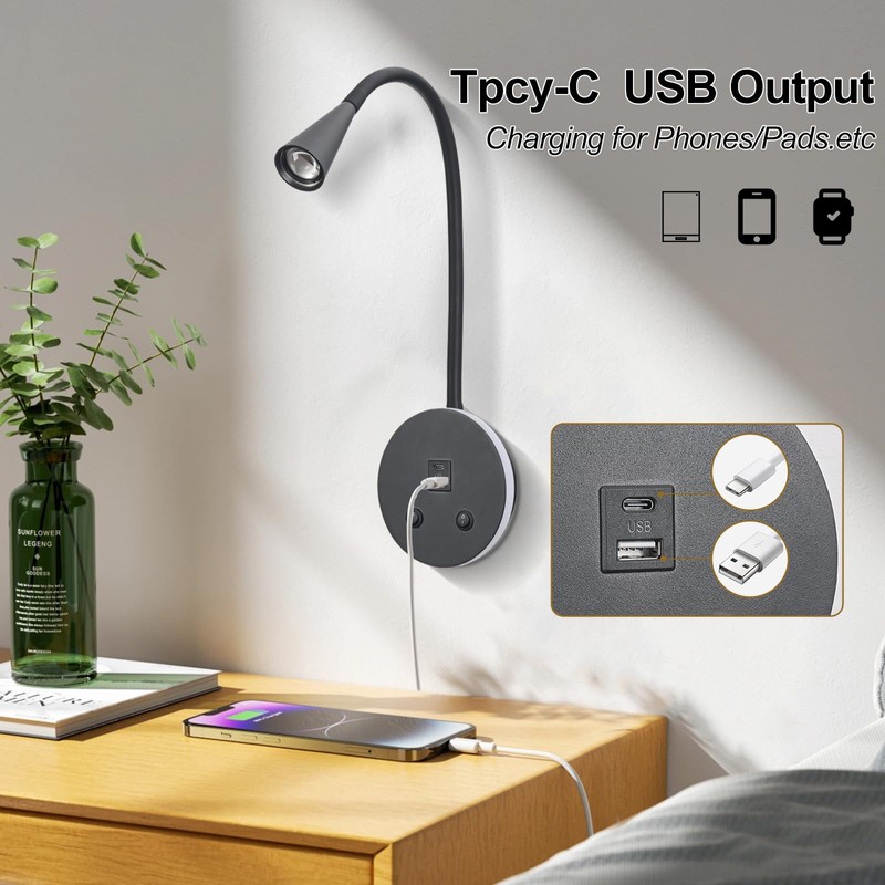 Book Lights for Reading at Night, LED Wall Mounted Reading
