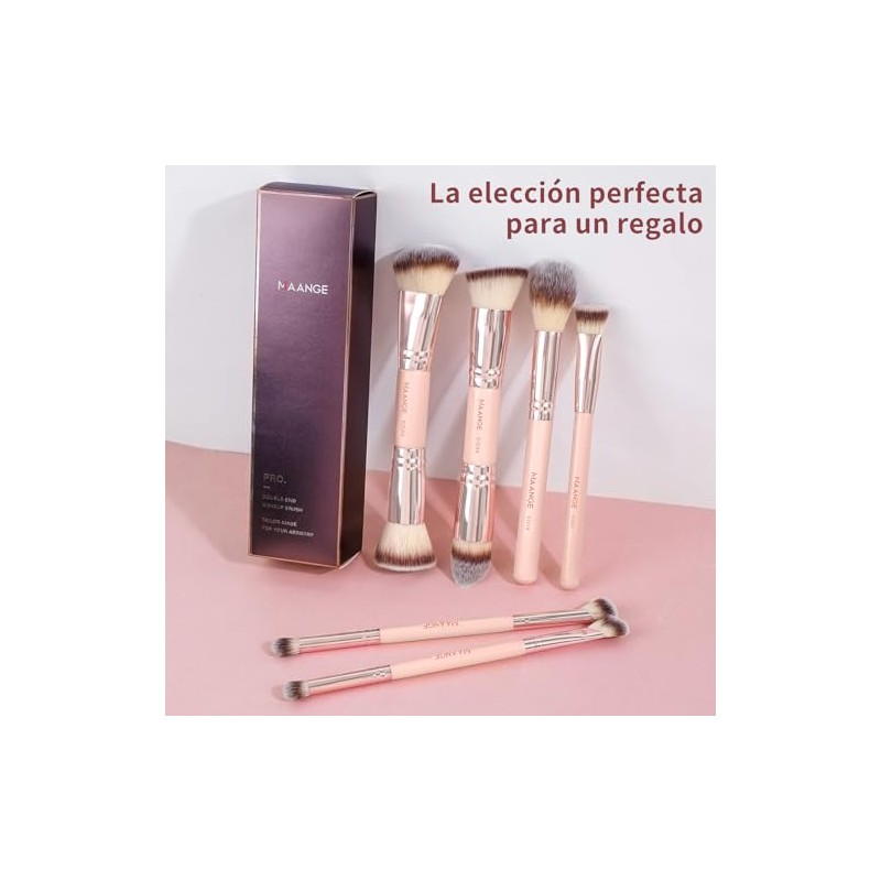 MAANGE 6Pcs Brochas Maquillaje de Doble Punta Set de Brochas