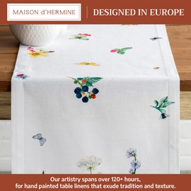 Maison d' Hermine Table Runner 100% Cotton Single Layer Table Runners 108 inches Long Decorative for Home Kitchen Dining Party Easter Decorations Spring Summer (Printemps)