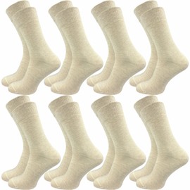GAWILO Men's Socks Made of 100% Cotton (8 Pairs) | Without Pressing Seam | Cotton Socks with Reinforced Heel & Toe, beige