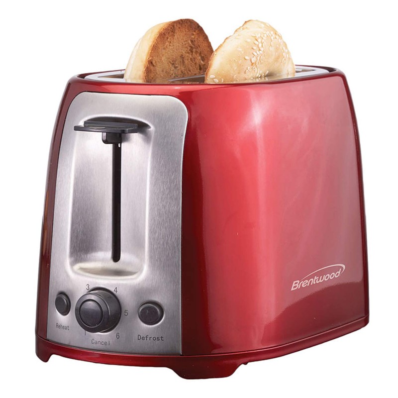 Brentwood TS-292R Cool Touch 2-Slice Extra Wide Slot Toaster, Red