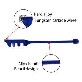 Glass Cutter Tool, 2-8mm Cutting Range, Pencil Style, Blue, 2-Piece