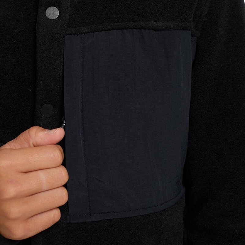 Burton Womens Hearth Snap Up Fleece, True Black, Small