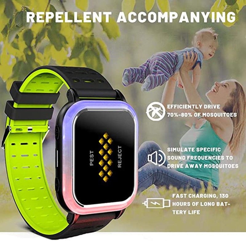 2 in 1 Ultrasonic Mosquito Repellent Bracelet Insect Repelling Light