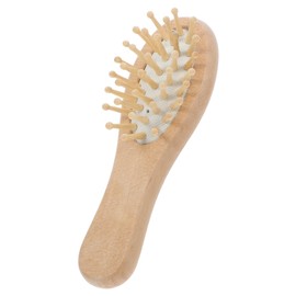 TOVINANNA Mini Wooden Hair Brush for Scalp Massage Portable Detangling Comb for Curly Straight Hair Compact for Travel Gentle Massage Feature