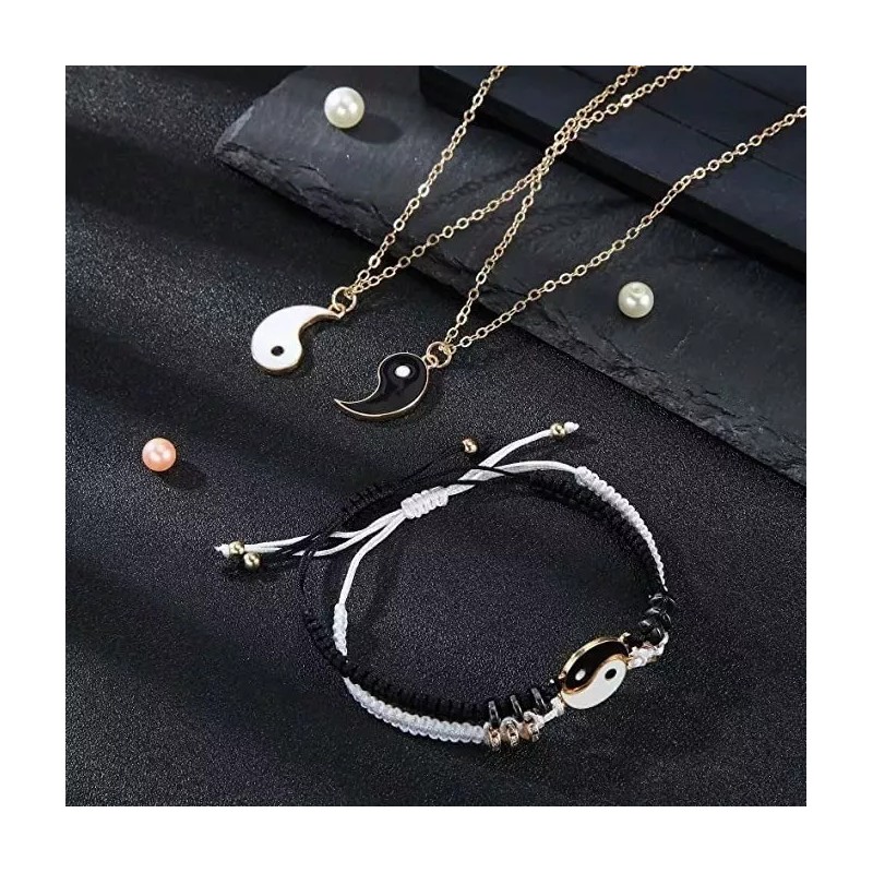 THE9SHOP Yin Yang Pareja O Amistad Pulsera Y Collar De