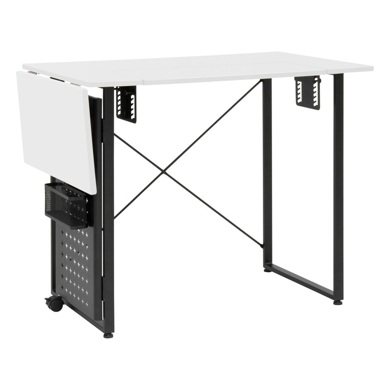 Pivot Sewing Table with Swingout Storage Panel
