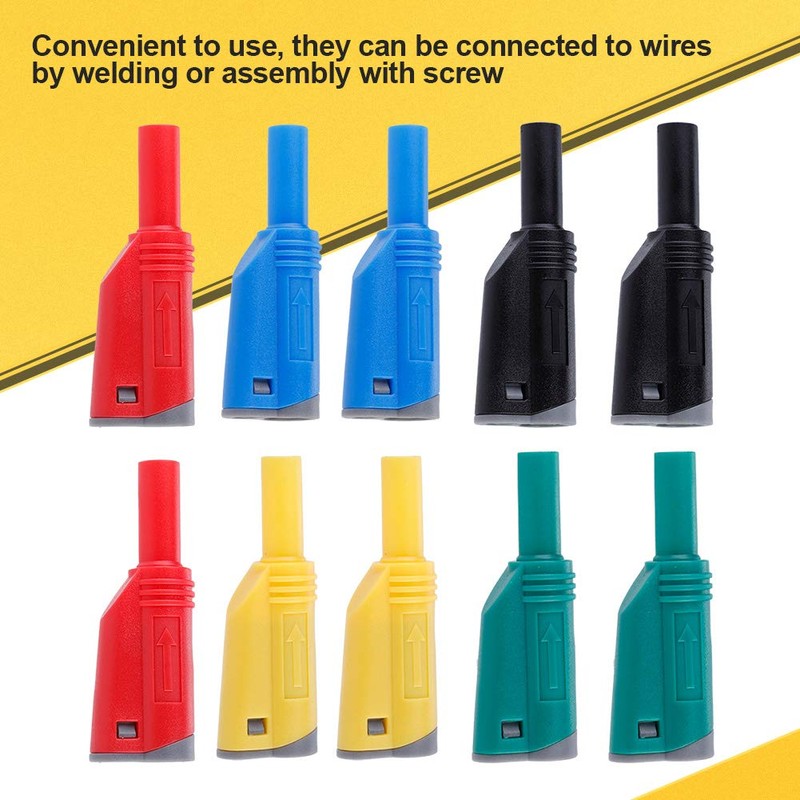 10 Sets Banana Plug Connectors P3005 Banana Plugs Stackable Connectors