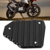 Black Motorcycle Kickstand Extension Plate Aluminium Alloy Side Stand Enlarger