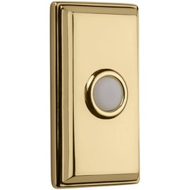 Baldwin 4860 3" x 1-1/2" Illuminated Rectangular Door Bell from the Estate Collection - Non-Lacquered Brass