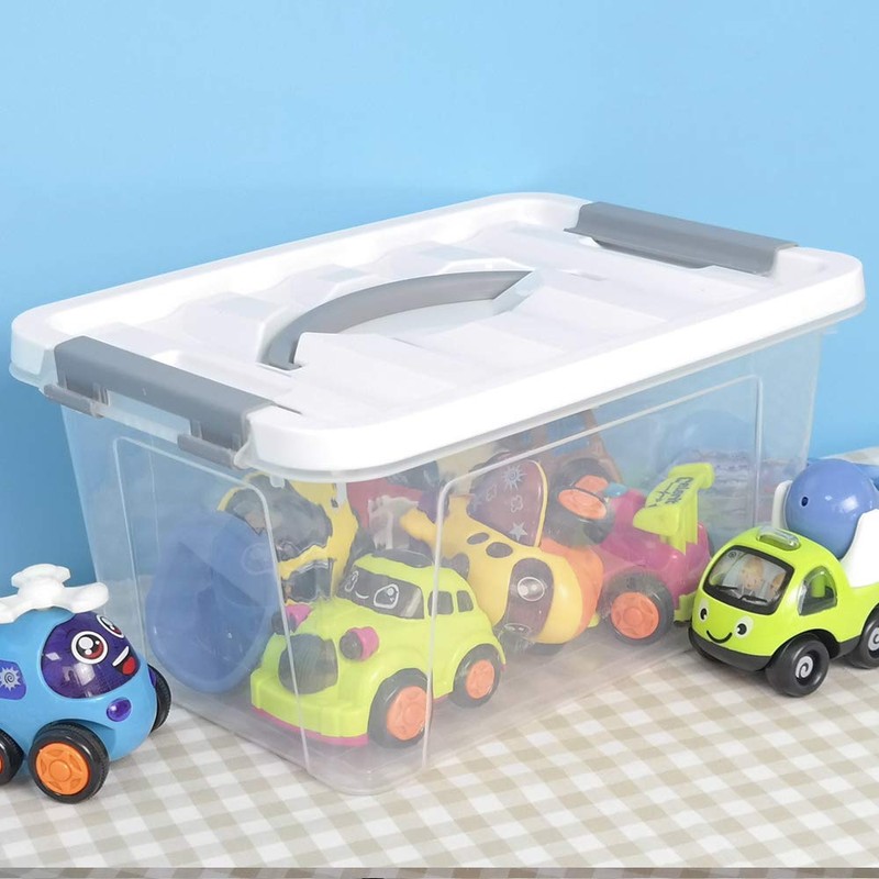 Saedy 6 Quart Clear Storage Container Bin, Multi-purpose Plastic Storage