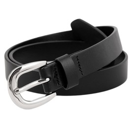 LUFFLOK PU Leather Belts, Belt for Women and Man, Adjustable Ladies Leather Belts Solid Pin Buckle, Fashion Leather Ladies Thin Waist Belt, Women's Accessories Skinny Belt for Jeans Pants (Black)